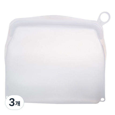 살림백서 생활백서 제로웨이스트 실리콘 지퍼백 1000ml, 화이트, 3개