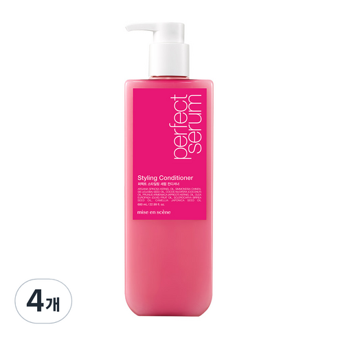 미쟝센 퍼펙트 스타일링 세럼 컨디셔너 파우더리향, 680ml, 4개
