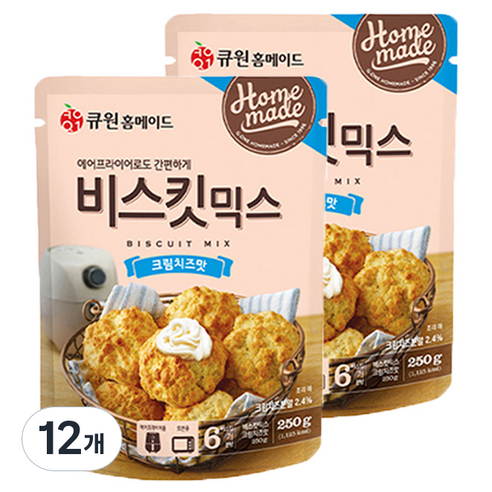 큐원 홈메이드 비스킷믹스 크림치즈맛, 12개, 250g