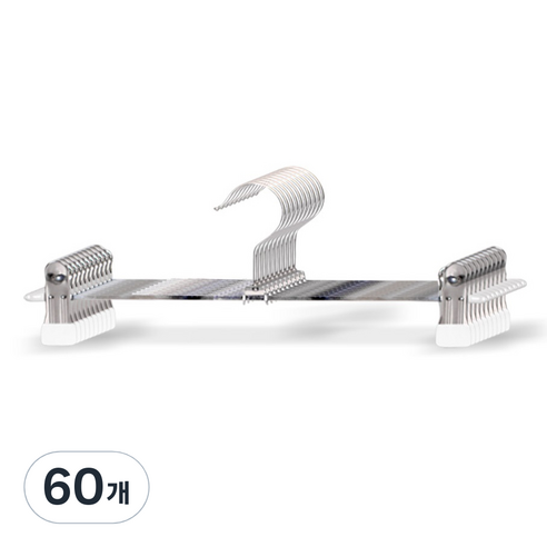 마켓플랜 원핏 논슬립 집게 바지걸이, 화이트, 60개