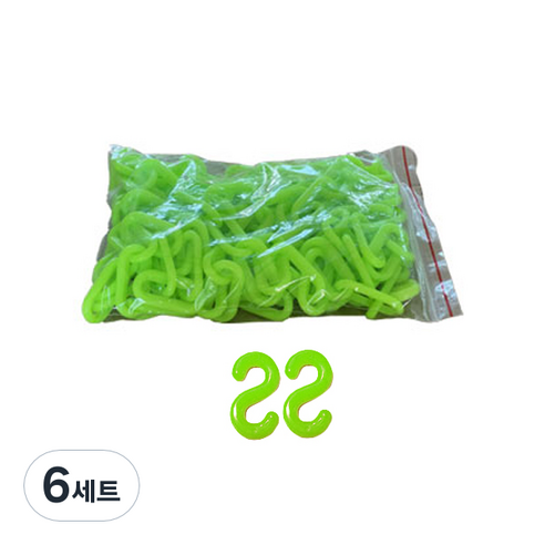TIS 플라스틱 롤체인 형광 + S고리 2p 세트, 6세트