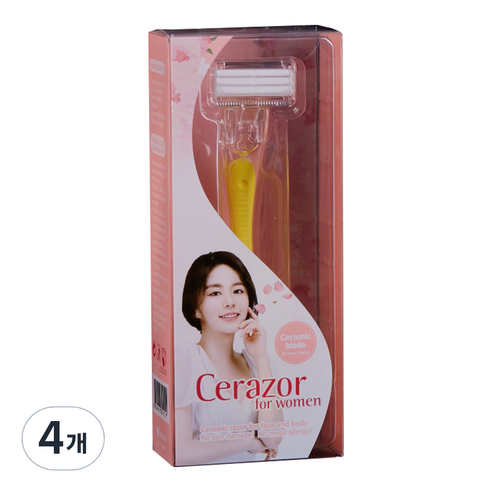세레이져 세라믹 페이스 바디 여성용 면도기 노랑, 1개입, 4개