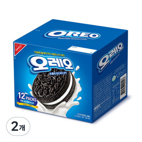오레오 초콜릿 샌드위치 쿠키, 600g, 2개