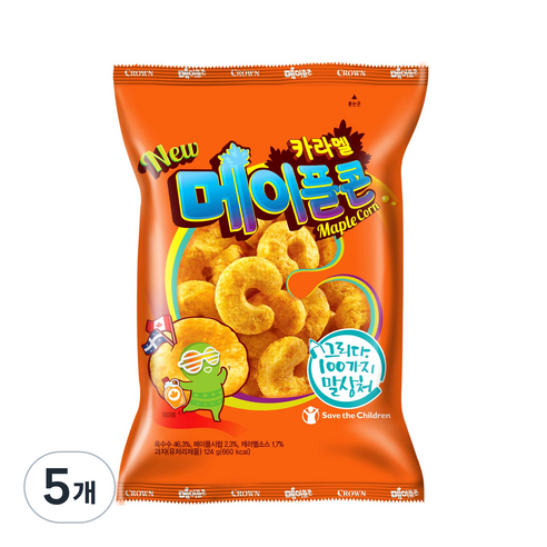 메이플콘 과자, 5개, 124g
