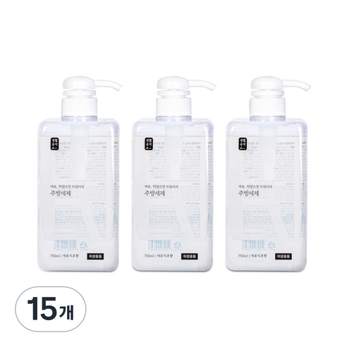 생활공작소 주방세제 석류식초향, 750ml, 15개
