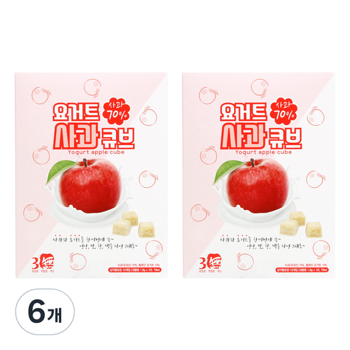 산마을 요거트 사과 큐브 1.8g x 10p, 사과 + 요거트, 6개, 18g