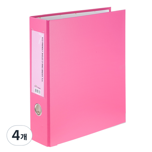 에코청운 에코 3공D링 바인다 7cm A4, 분홍, 4개