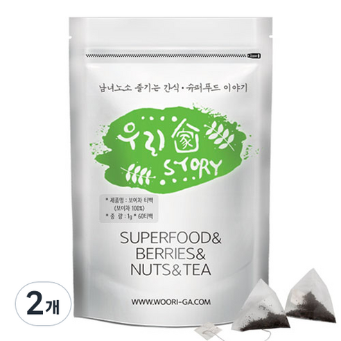 우리가스토리 보이차, 1g, 60개입, 2개