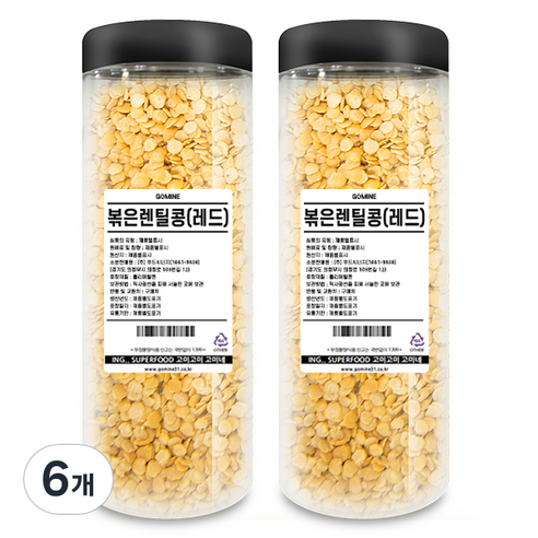 고미네 볶은 렌틸콩 레드, 500g, 6개