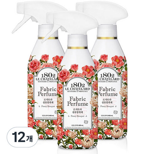 르샤트라1802 섬유탈취제 피오니부케 본품, 400ml, 12개, 피오니 부케