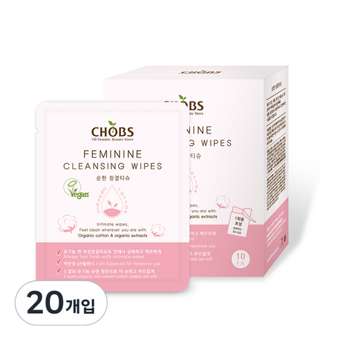 찹스 순한 청결티슈, 5g, 20개입