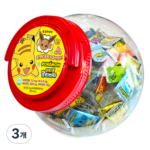 조아제약 포켓몬 비타톤 멀티비타 200정, 260g, 3개