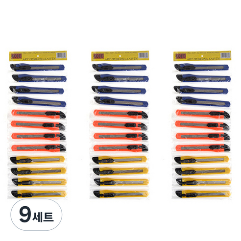 블루마토 커터칼 A세트 12p, 랜덤 발송, 9세트