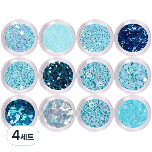 메이브라운 비비드패키지 네일글리터 M10107, 블루, 4세트