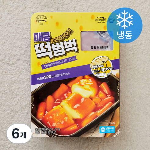 서울마님 매콤 통모짜떡구이 떡범벅 (냉동), 320g, 6개