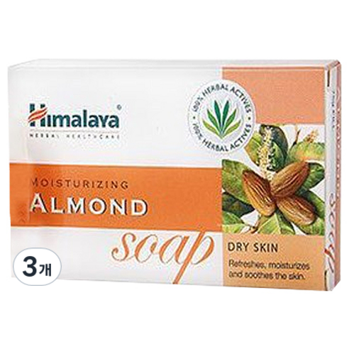 히말라야 모이스처라이징 아몬드비누, 75g, 3개