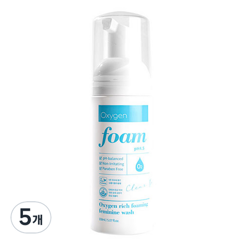 맑은그날 산소 리치 포밍 워시 여성청결제, 5개, 150ml