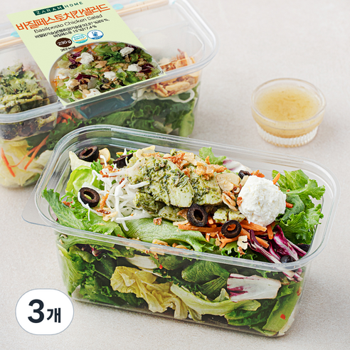 자람홈 바질페스토 치킨 샐러드, 230g, 3개