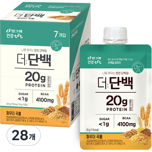 빙그레 더단백 파우더 곡물, 32g, 28개