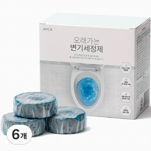 아브카 오래가는 변기세정제 10p, 6개, 400g