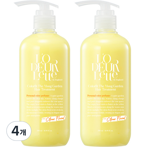 로더렛 인 잉글랜드 컬러핏 더 일랑 가든 헤어 트리트먼트, 500ml, 4개