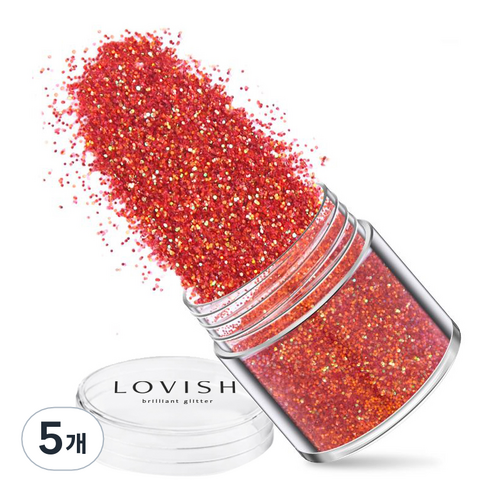 러비쉬 프리미엄 네일 글리터 10g, LVS-006 레드마그마골드, 5개