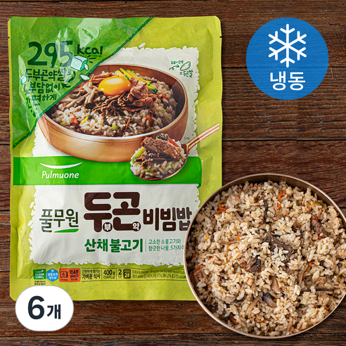 풀무원 두부곤약 비빔밥 산채불고기 (냉동), 400g, 6개