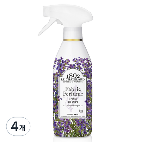 르샤트라1802 섬유탈취제 라벤더부케 본품, 400ml, 4개
