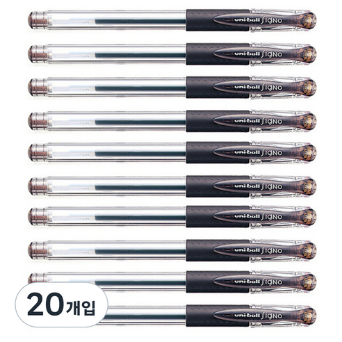미쯔비시 시그노 유니볼 펜 UM-151 0.38mm, 브라운블랙, 20개입