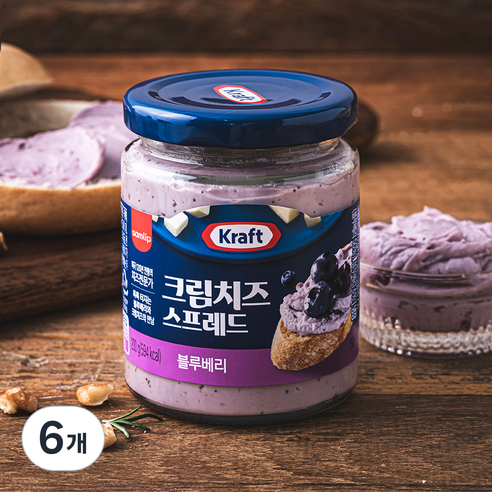 크래프트 크림치즈 스프레드 블루베리, 200g, 6개