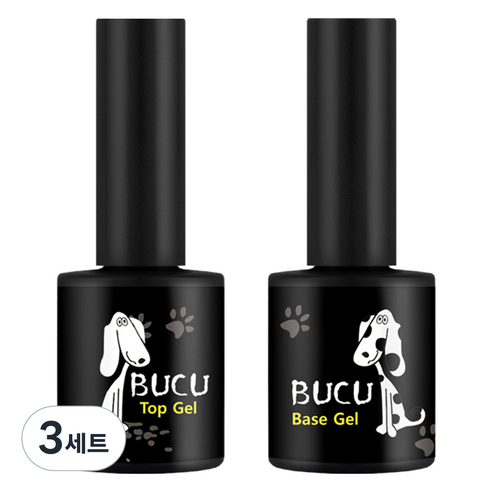 유키 뿌꾸 젤네일 베이스젤 10g + 탑젤 10g 세트, 투명, 3개