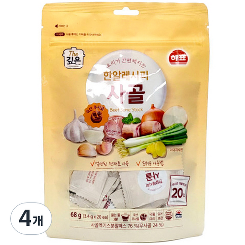 해표 한알레시피 사골, 68g, 4개