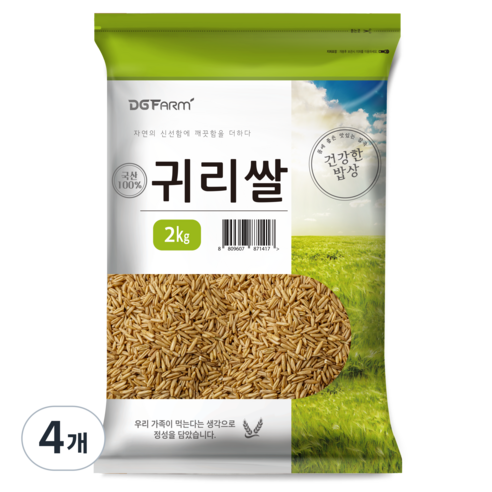 건강한밥상 국산 귀리쌀, 2kg, 4개