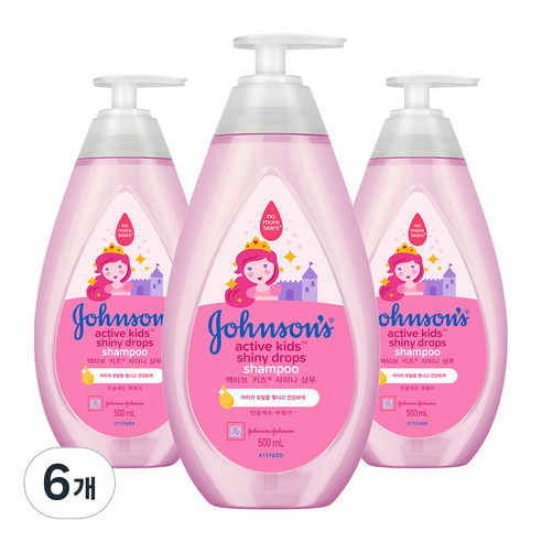 존슨즈베이비 엑티브 키즈 샤이니 샴푸, 6개, 500ml