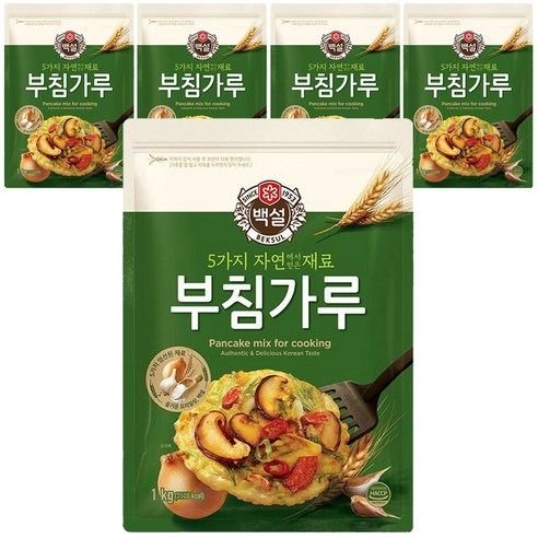 백설 5가지 자연에서 얻은 재료 부침가루, 1kg, 5개