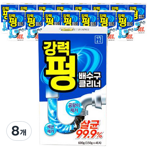 생활공식 강력 펑 배수구 클리너 4p, 600g, 8개