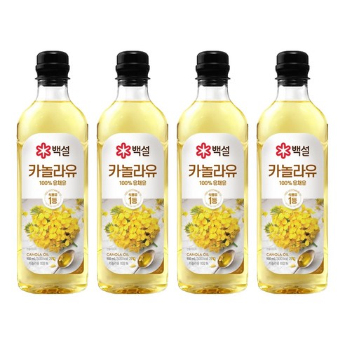 백설 카놀라유, 900ml, 4개