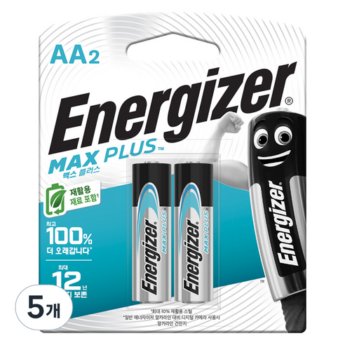 에너자이저 맥스플러스 AA건전지, 2개입, 5개