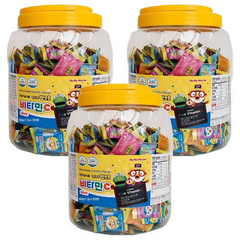 베베모린 뽀로로 비타민C 300p, 300정, 3개