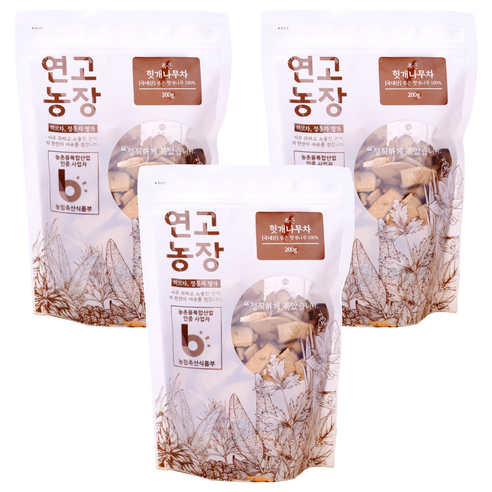 연고농장 국내산 볶은 헛개나무차, 200g, 3개