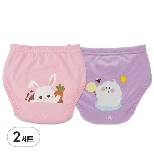 아가짱 프랜들리 6중 배변훈련팬티, 토끼, 구름, 2세트