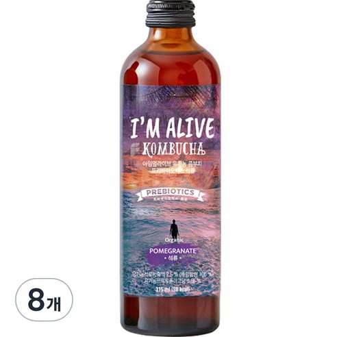 아임얼라이브 유기농 콤부차 석류, 315ml, 1개입, 8개