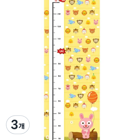 제이밀크 꼬까풍선 키재기 족자, 3개