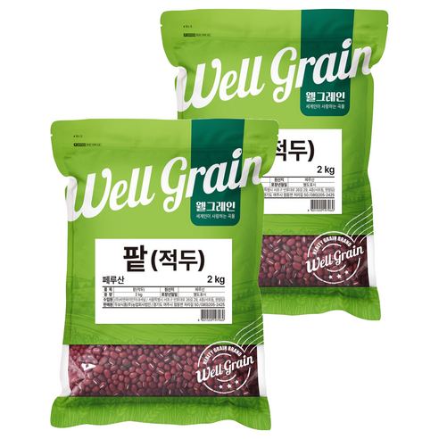 웰그레인 적두 팥, 2kg, 2개