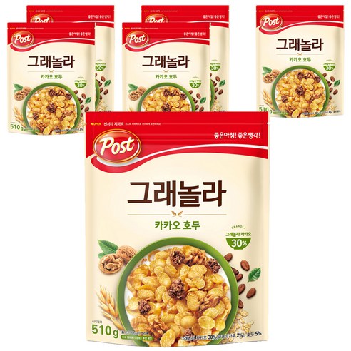 포스트 그래놀라 카카오 호두, 510g, 6개