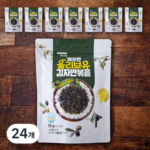 바다원 깨끗한 올리브유 김자반볶음, 24개, 50g