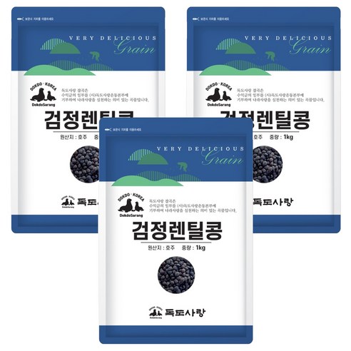독도사랑 검정렌틸콩, 1kg, 3개