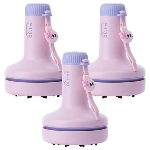 올리네 책상 지우개 충전식 청소기 C타입, 핑크, 3개