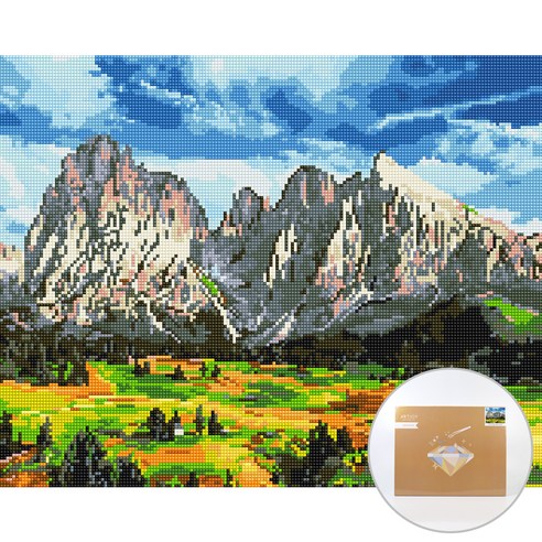 아트조이 DIY 보석 십자수 캔버스형 50 x 40 cm, 알프스 풍경, 1세트