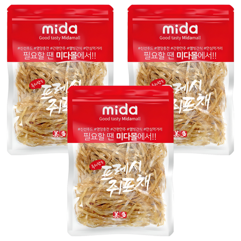 미다몰 특허받은 프레시 쥐포채, 400g, 3개